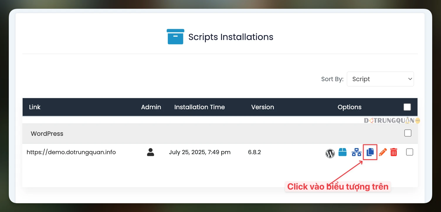Hướng dẫn clone website với Softaculous