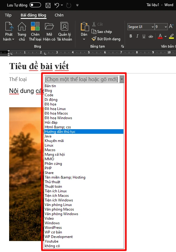 Cách đăng bài viết lên WordPress bằng Microsoft Word