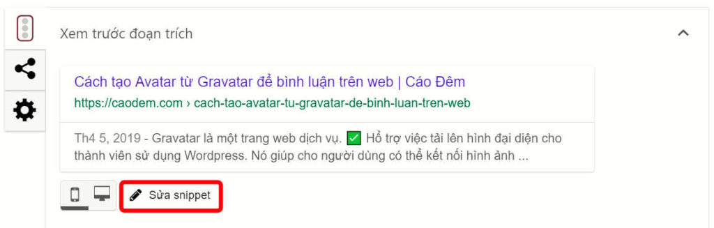 Thêm dấu tích xanh vào kết quả tìm kiếm Google caodem.com