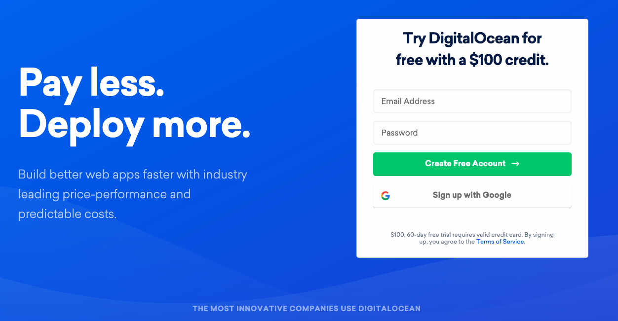 Digitalocean tặng 100$ tín dụng cho bạn dùng thử caodem.com