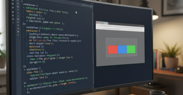 Giao diện code CSS với display flex
