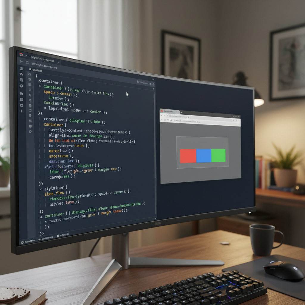 Giao diện code CSS với display flex