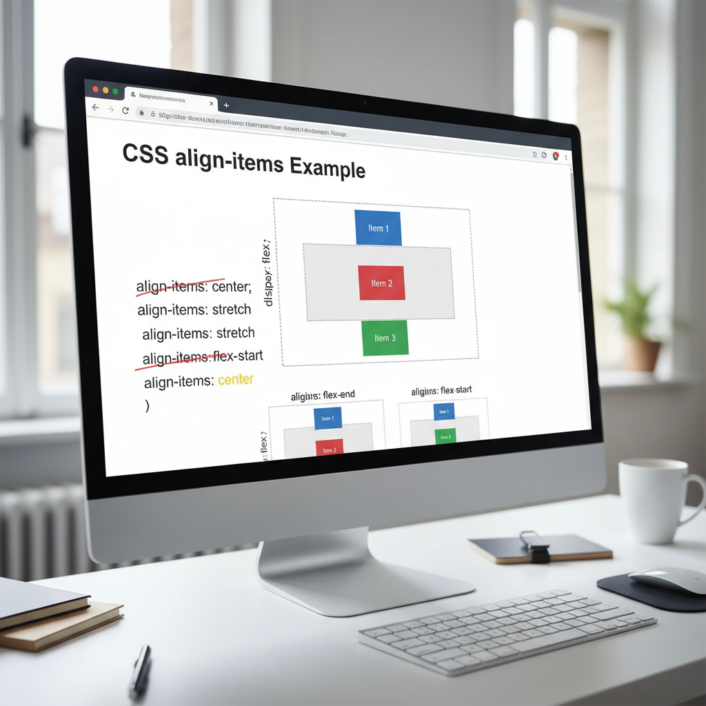 Ví dụ về cách sử dụng alignitems trong CSS