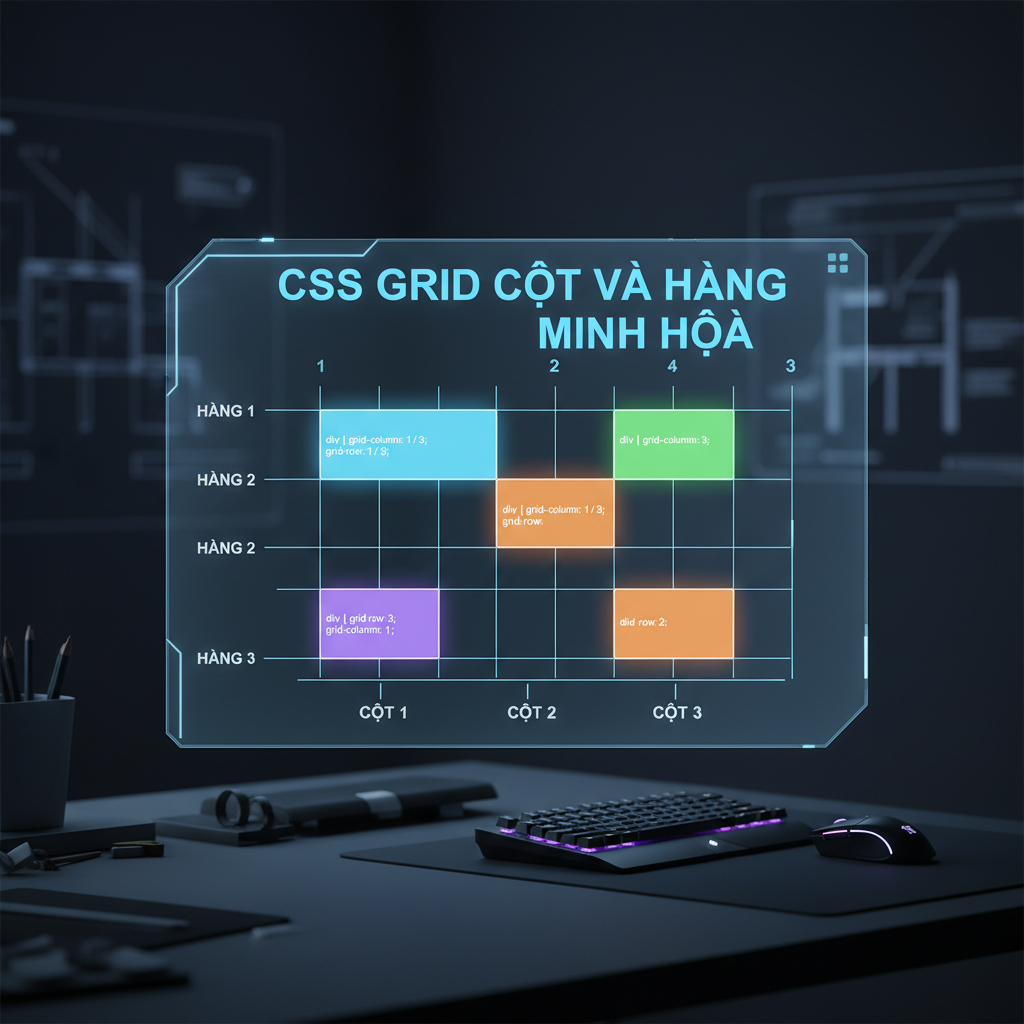 Minh họa cách sử dụng gridtemplatecolumns