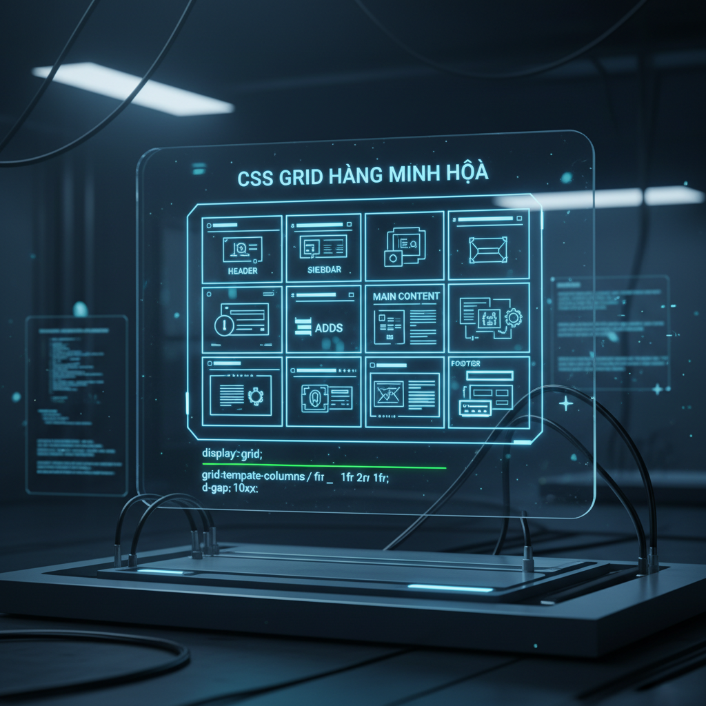 Minh họa cách sử dụng gridtemplaterows