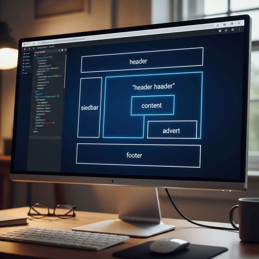 Ví dụ về gridtemplateareas trong CSS Grid Layout