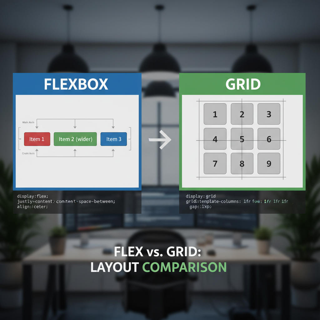 So sánh Flexbox và Grid giúp lựa chọn công cụ phù hợp