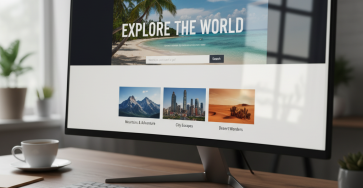 Giao diện website trên màn hình máy tính