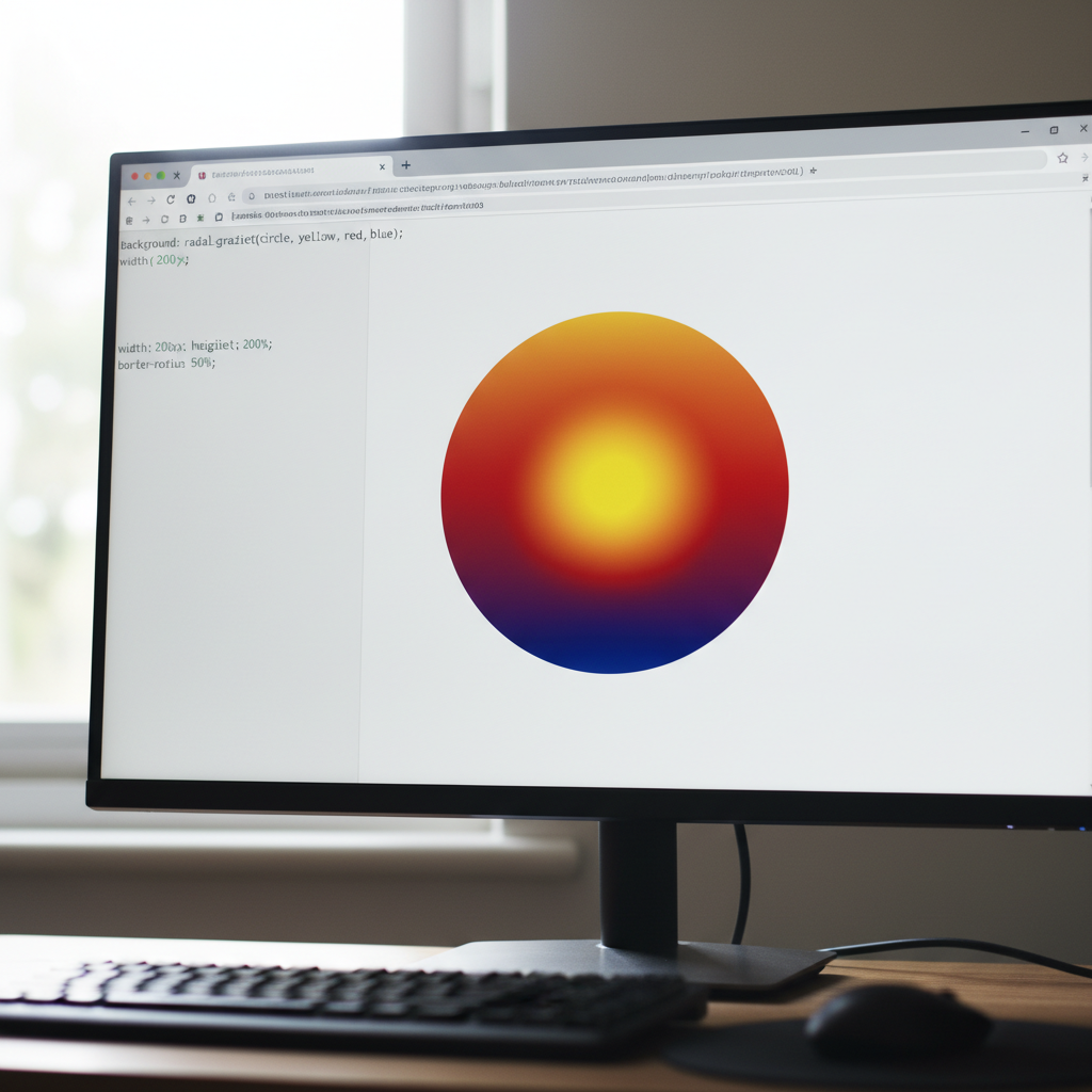 Ví dụ về gradient hình tròn trong CSS