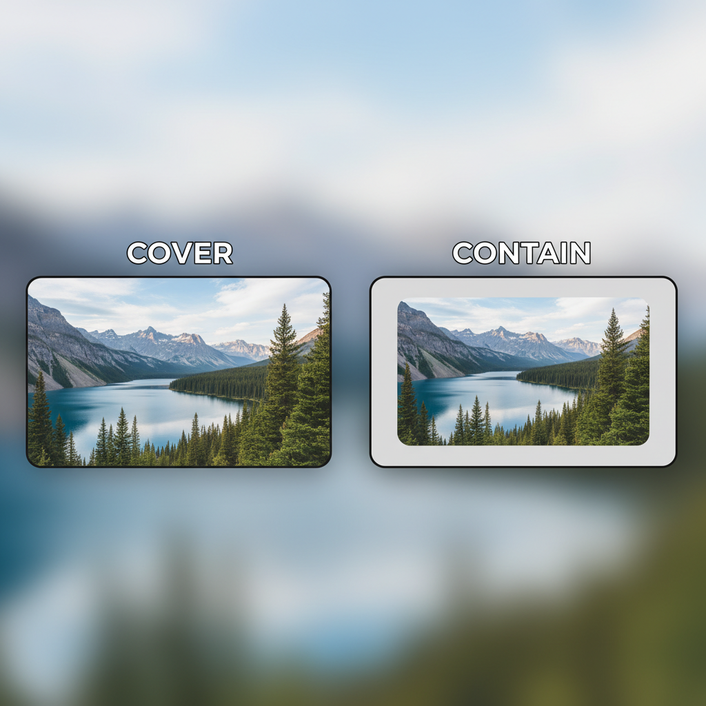 So sánh giữa cover và contain trong việc điều chỉnh hình nền
