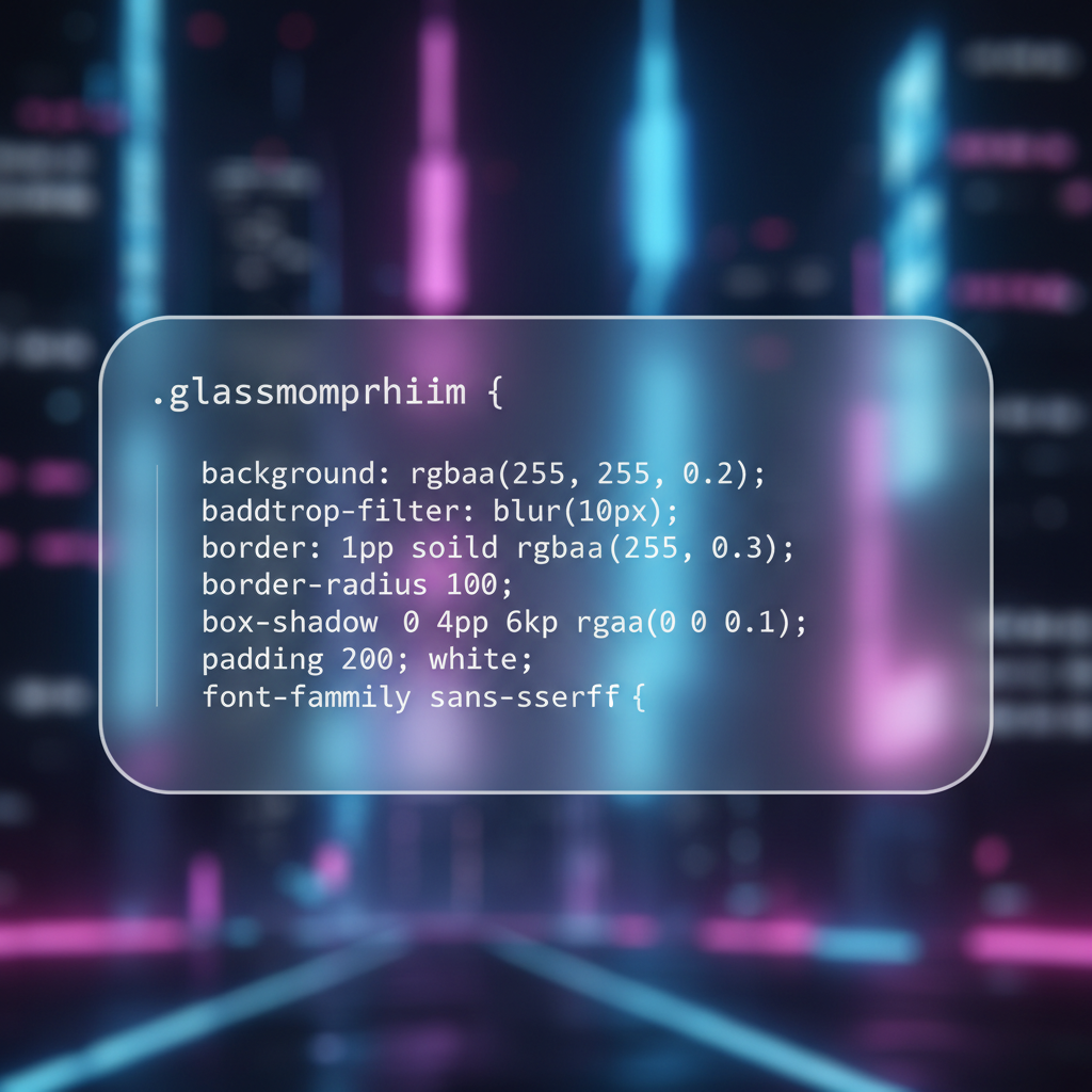 Code CSS mẫu để tạo hiệu ứng Glassmorphism