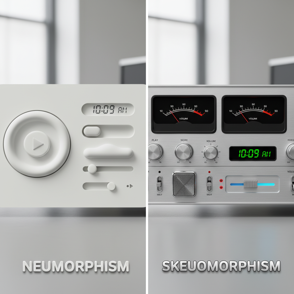 Sự khác biệt giữa neumorphism và skeuomorphism