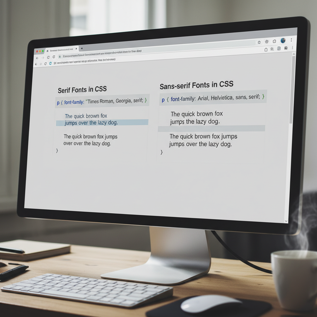 So sánh font serif và sansserif