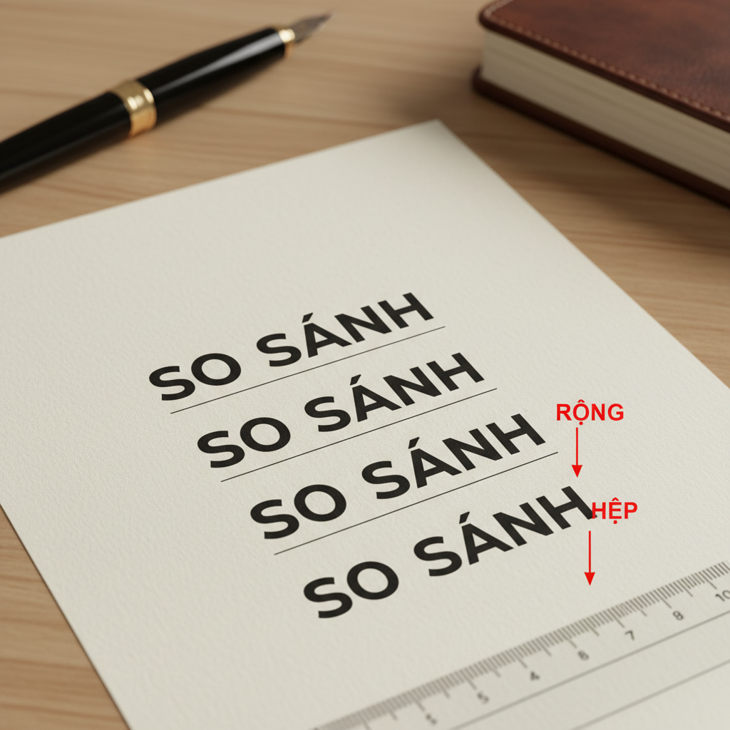 So sánh các mức letterspacing khác nhau
