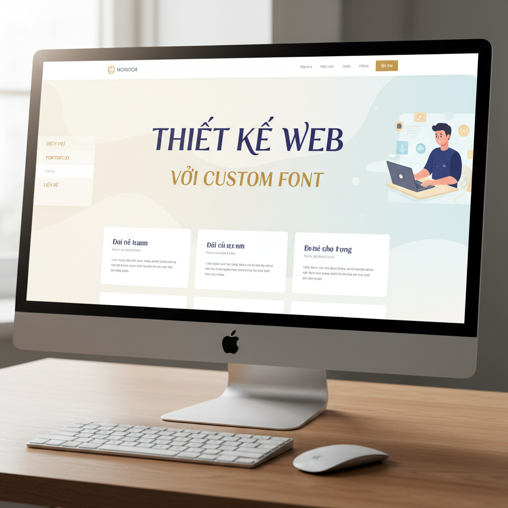 Thiết kế web với custom font giúp tạo sự độc đáo và thu hút