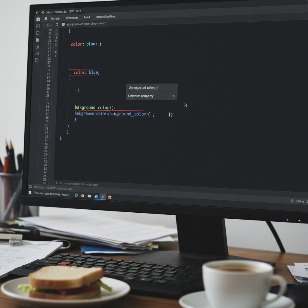 Mã CSS với lỗi cú pháp thường gặp