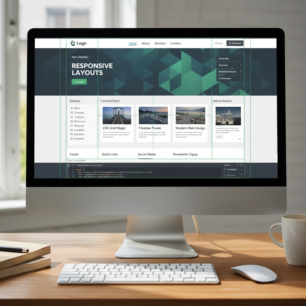 Bố cục trang web được tạo ra với CSS Grid và Flexbox