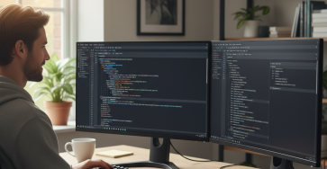 Lập trình viên đang viết mã HTML và CSS