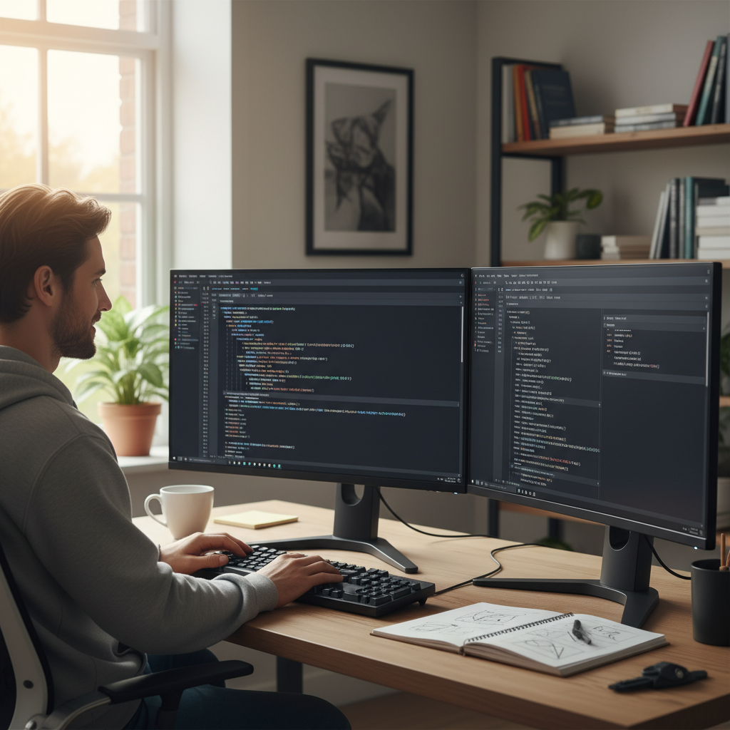 Lập trình viên đang viết mã HTML và CSS