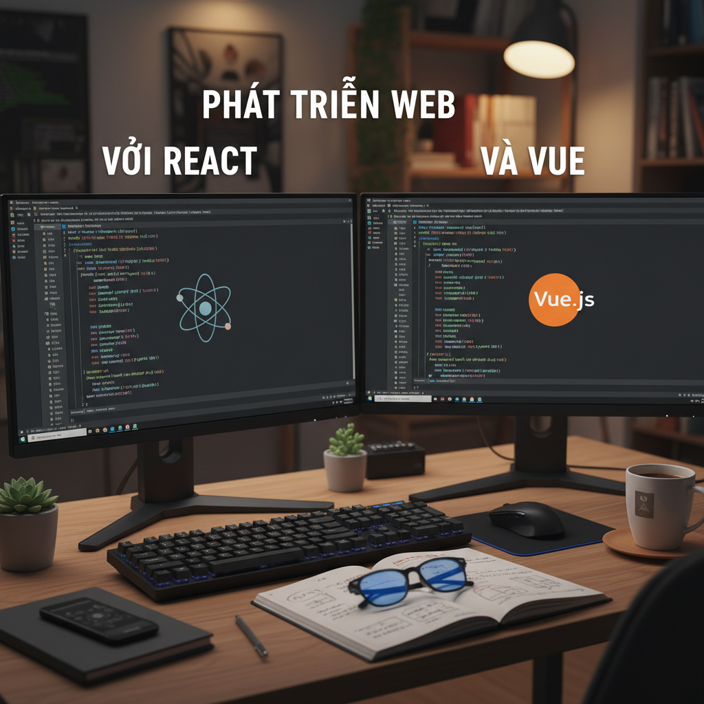 React và Vue là hai framework phổ biến trong phát triển web