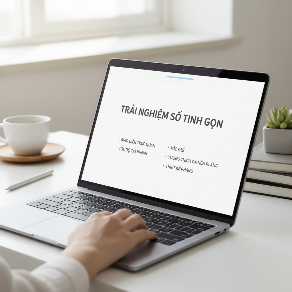 Trải nghiệm người dùng được tối ưu trên trang web thiết kế minimal