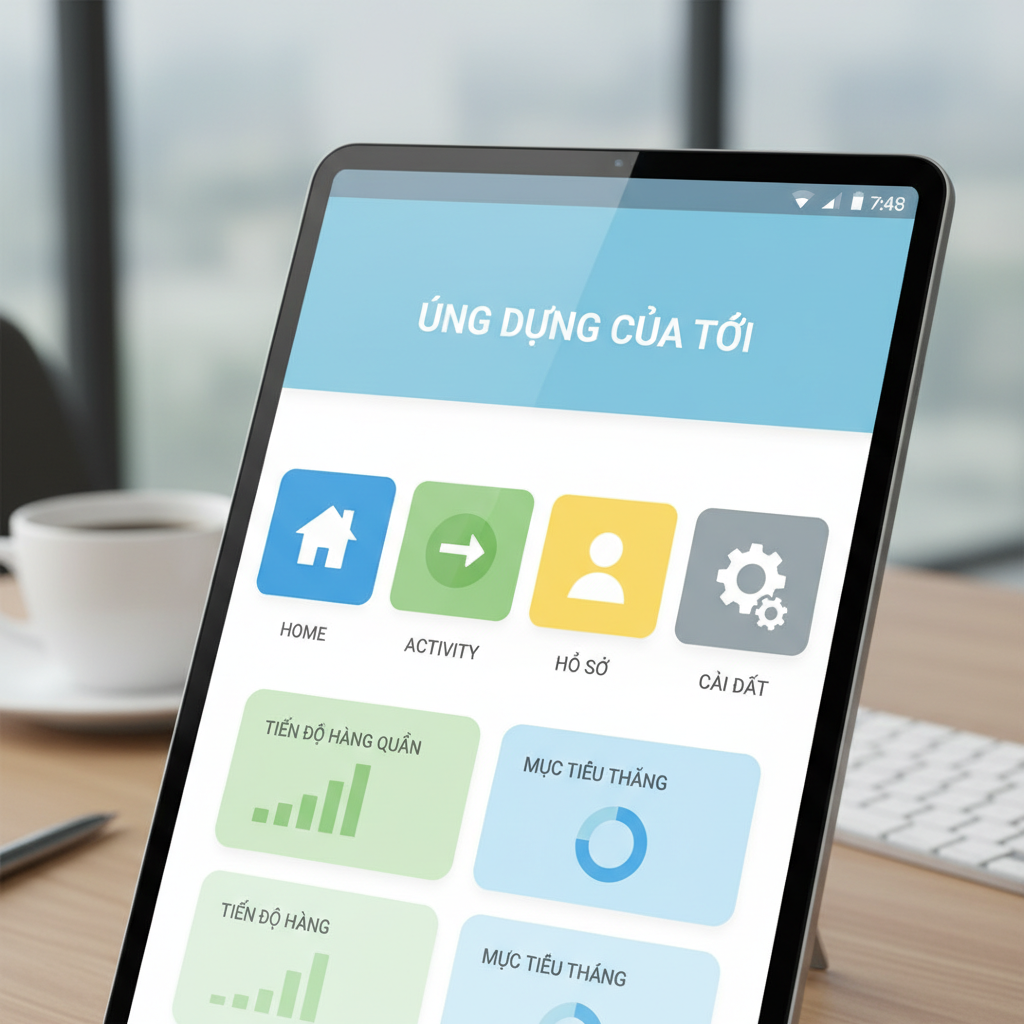 Giao diện ứng dụng được thiết kế theo phong cách flat design