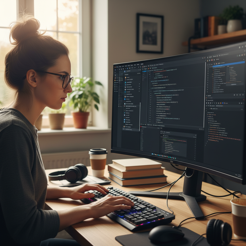 Lập trình viên đang refactor code frontend
