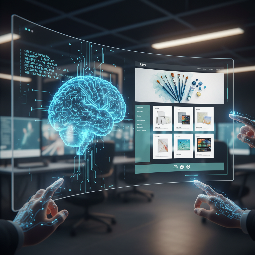 AI phân tích prompt để tạo ra các yếu tố thiết kế web phù định hướng